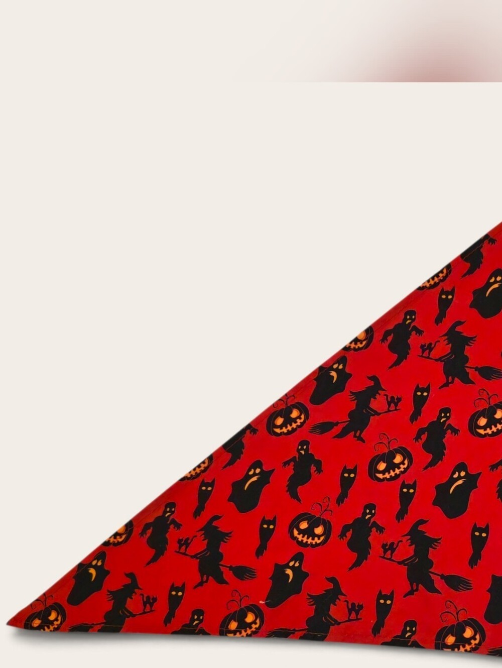 Handmade Spooky Red Halloween Pet Bandana - Fits Cats and Small/Medium Dogs - Picture 3 of 3
